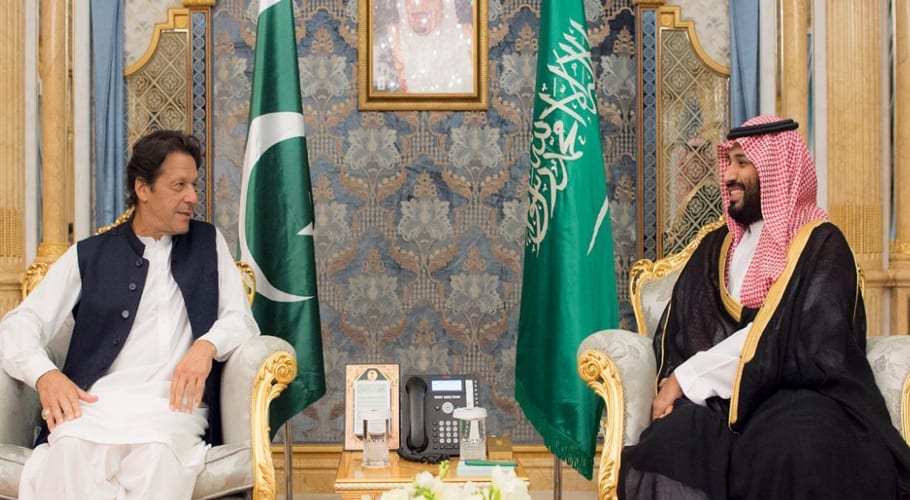 وزیر اعظم پاکستان عمران خان کی سعودی ولی عہد محمد بن سلمان سے ملاقات