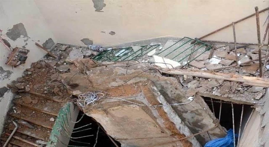 roof collapsed in the site area factory