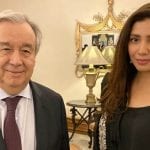 اقوامِ متحدہ کے جنرل سیکریٹری انتونیو گوتریس کی ماہرہ خان سے ملاقات