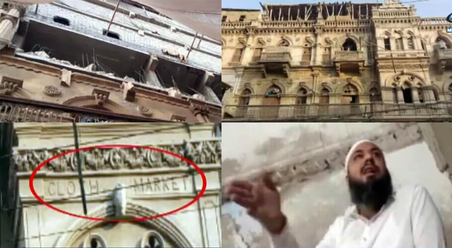 illegal construction start in historical buildings in karachi