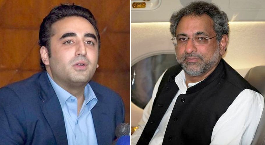 بلاول بھٹو زرداری کا شاہد خاقان عباسی سے ٹیلیفونک رابطہ، جلد صحت یابی کیلئے دعا