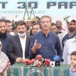 mayor waseem akhtar talks to media in karachi