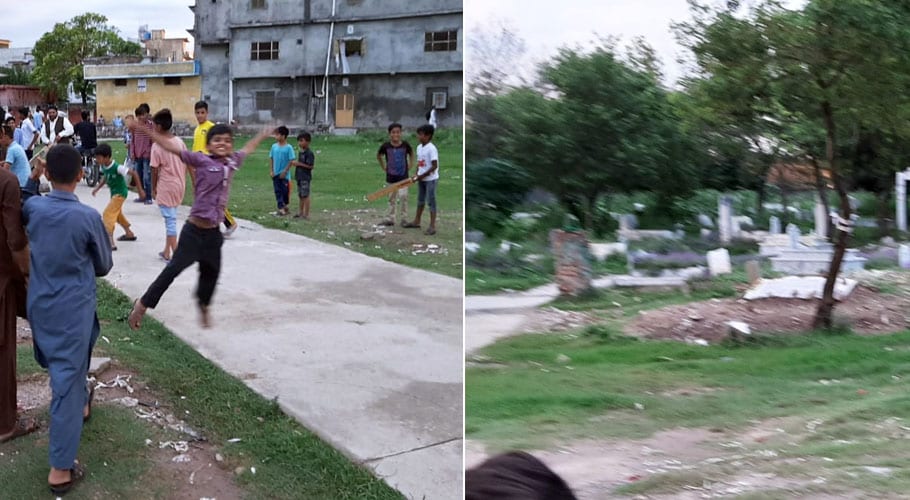 راولپنڈی، کھیل کے گراؤنڈ ناپید ہوگئے، شہری قبرستان میں کھیلنے پر مجبور