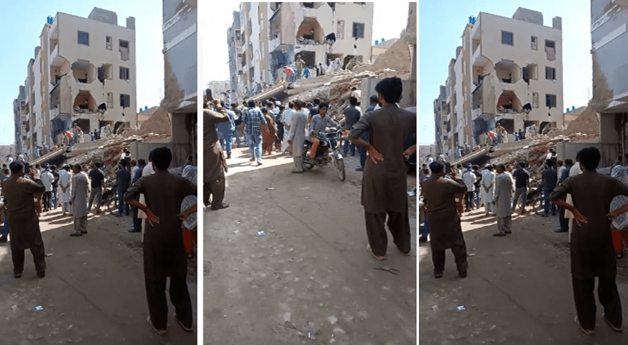 five-storey building collapsed in Korangi Allahwala Town