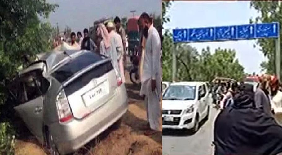 ساہیوال میں کار اور ٹریلر کے درمیان تصادم، 3 خواتین اور بچے سمیت 6 افراد جاں بحق