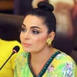 Meera talks to media in karachi
