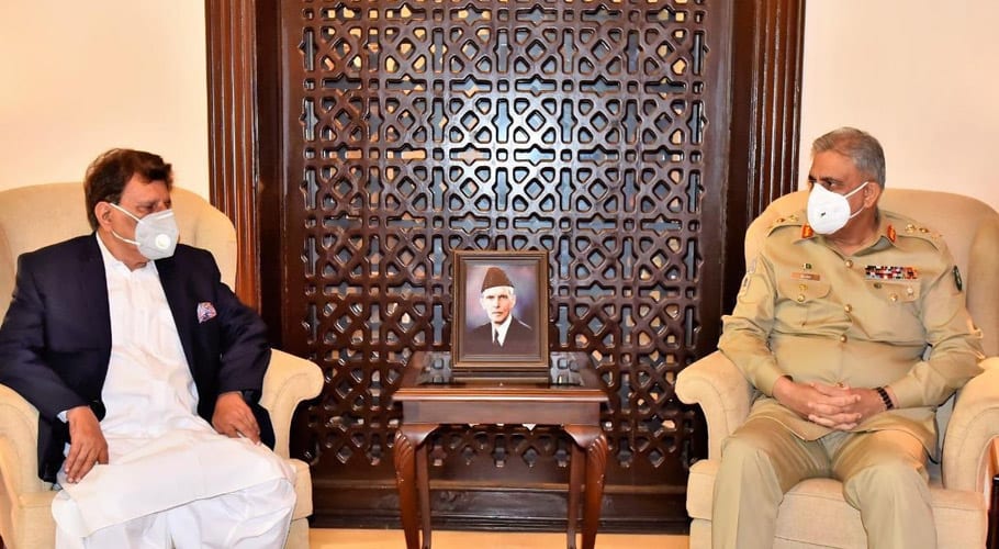 آرمی چیف سے راجہ فاروق حیدر کی ملاقات، مسئلۂ کشمیر پر گفتگو