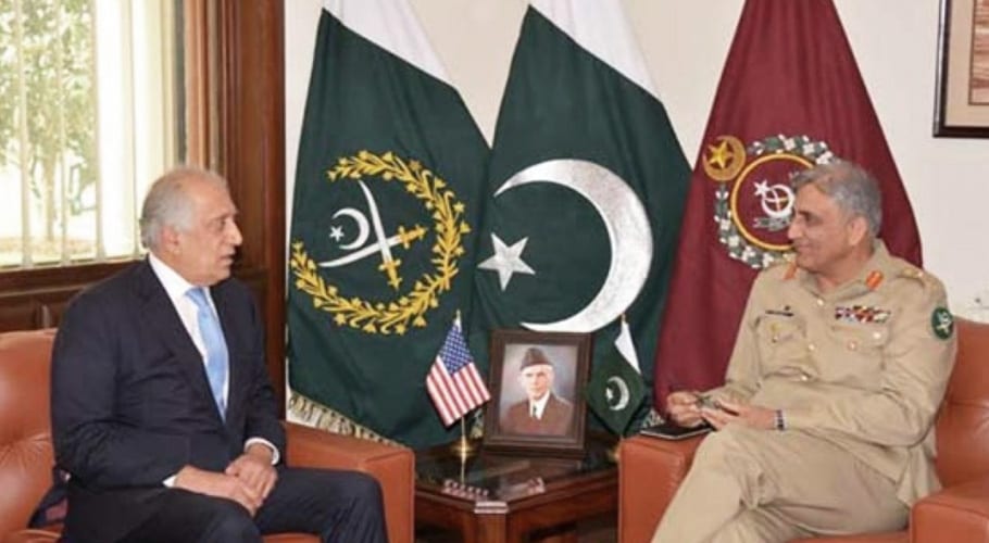 سپہ سالار سے زلمے خلیل زاد کی ملاقات، خطے کی سیکیورٹی سمیت دیگر امور پر تبادلہ خیال