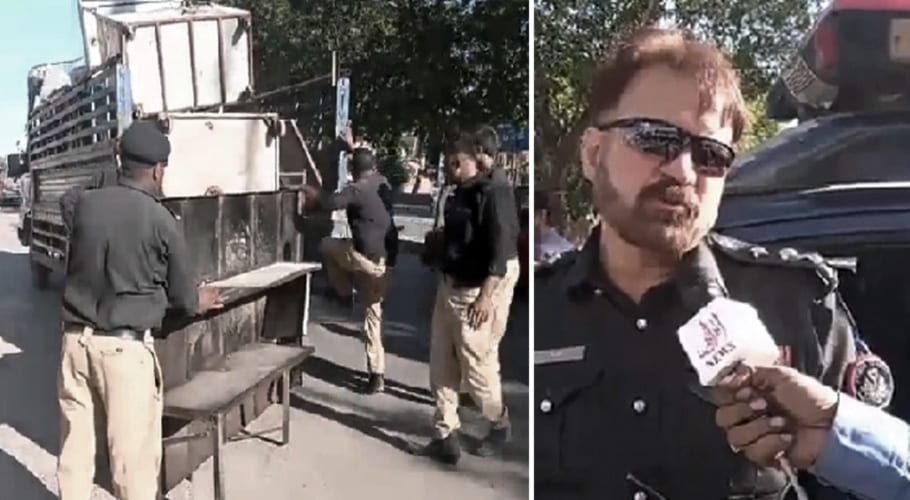 پولیس انتظامیہ کاکورنگی میں تجاوزات کے خلاف بڑے پیمانے پر آپریشن