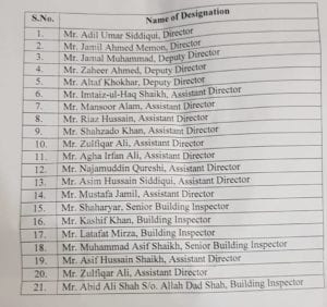 ایس بی سی اے کے معطل 31ملازمین میں سے 21 بحال،10نوکری سے فارغ