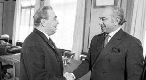 Zulfikar Ali Bhutto and General Secretary of the Central Committee of the CPSU Leonid Brezhnev in Moscow.