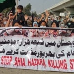 Hazara community also staged sit-in in Karachi