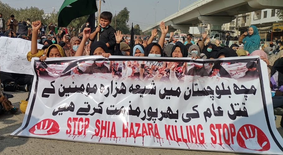 Hazara community also staged sit-in in Karachi