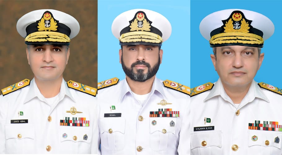 پاک بحریہ کے 3 کموڈورز کو رئیر ایڈمرل کے عہدے پر ترقی دے دی گئی