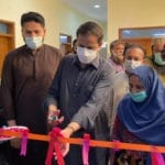 Sindh government spokesman Murtaza Wahab inaugurated a model library in Korangi