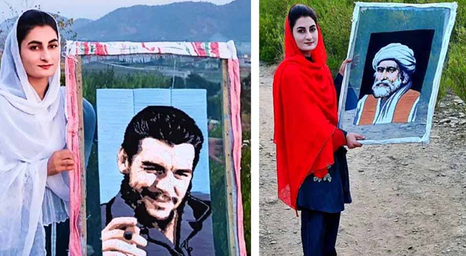 الماس خانم سوئی دھاگے سے تصویر کشی کرنے والی فنکارہ