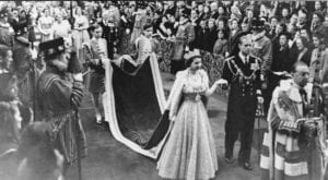 Princess Elizabeth and Prince Philip on their wedding day in 1947.