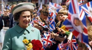 The Queen marked 25 years on the throne with a busy UK tour as well as travelling 56,000 miles around the world in celebration. (1977)