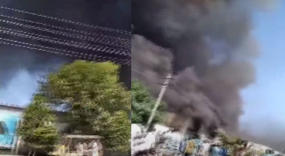 لاہور، فیروز پور روڈ پر برقی آلات تیار کرنے والی نجی فیکٹری میں آگ لگ گئی