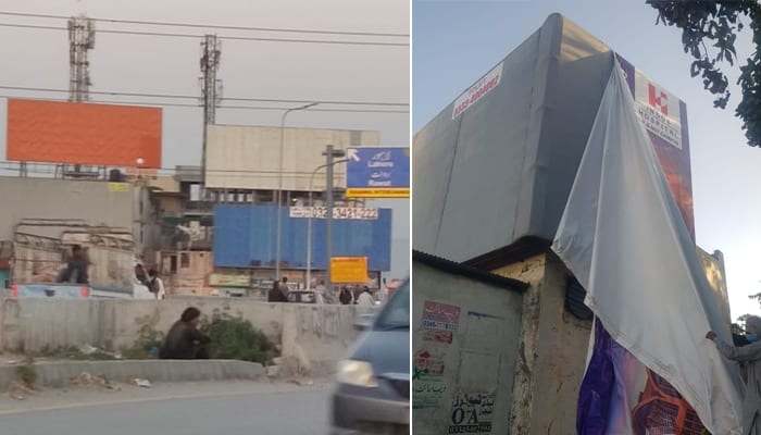 اسلام آباد، غیر قانونی تشہیری بورڈز کے خلاف ڈی ایم اے ٹاسک فورس کی کارروائیاں