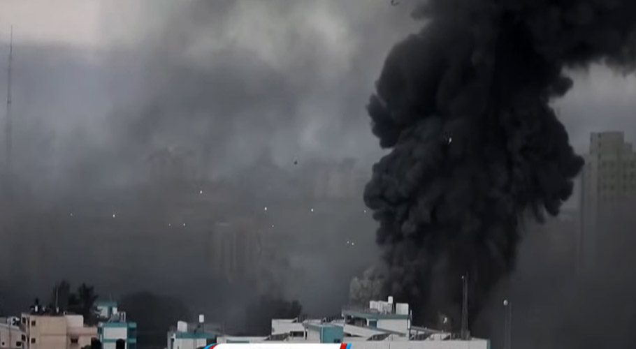 اسرائیل کی وحشیانہ بمباری سے 2کثیرالمنزلہ عمارتیں تباہ، شہادتیں 69ہوگئیں