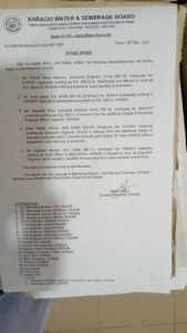 Water Board employees removed without inquiry for revenue generation below one billion
