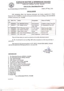 Water Board employees removed without inquiry for revenue generation below one billion