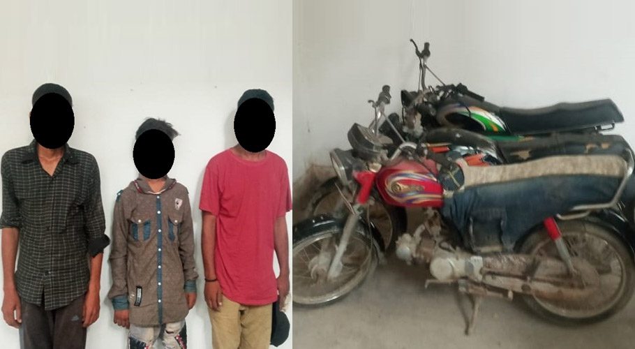 اے وی ایل سی پولیس کی کارروائی، 3 موٹر سائیکل لفٹرز گرفتار، موٹر سائیکلز برآمد