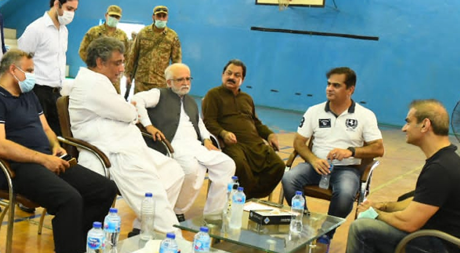 وفاقی وزیر علی زیدی کا کراچی پورٹ ٹرسٹ اسپورٹس کمپلیکس کا دورہ