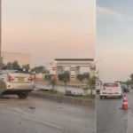 کراچی، ڈرگ روڈ کے قریب تیز رفتار کار الٹ گئی، 1 شخص جاں بحق، 1 زخمی