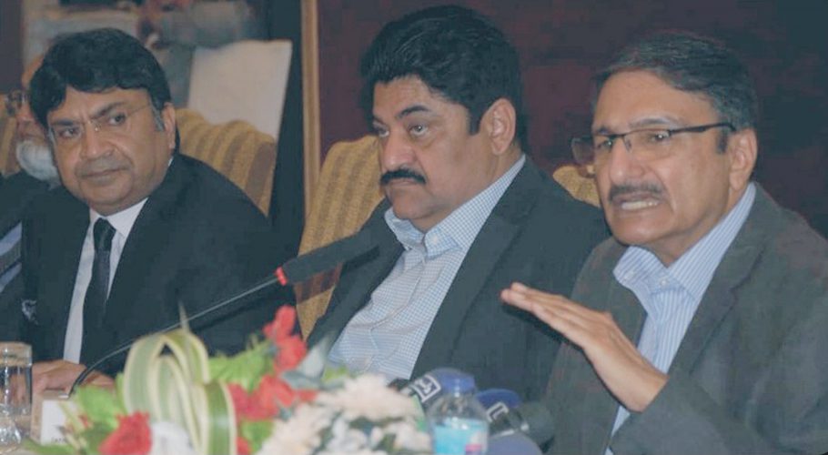 Chairman Pakistan Sugar Mills Association Chaudhry Zaka Ashraf is holding a press conference