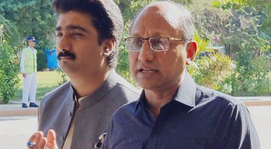 saeed ghani media talk outside the sindh assembly