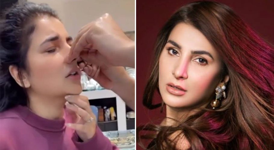 اریبہ حبیب کی ناک چھدوانے کی ویڈیو سوشل میڈیا پر وائرل ہوگئی