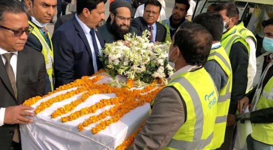 سانحہ سیالکوٹ،سری لنکن منیجر کی باقیات کولمبو واپس پہنچادی گئیں