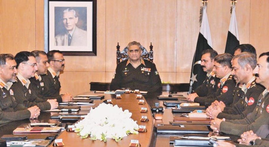 آرمی چیف کی زیر صدارت کور کمانڈرز کانفرنس،بارڈر مینجمنٹ کے امور پر تبادلہ خیال