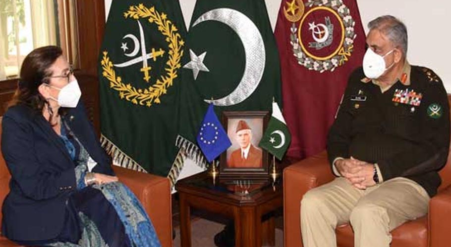 آرمی چیف سے یورپی یونین کی سفیر کی ملاقات، دو طرفہ تعاون کے امور پر تبادلہ خیال