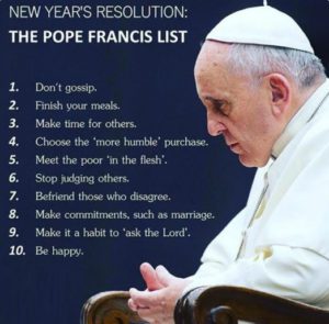 Pope Francis's New Year Resolutions