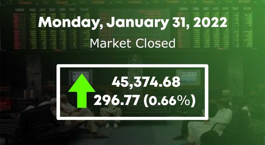 اسٹاک مارکیٹ میں 296.77 پوائنٹس کا اضافہ