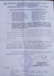 list released for 16 illegal housing projects in Karachi