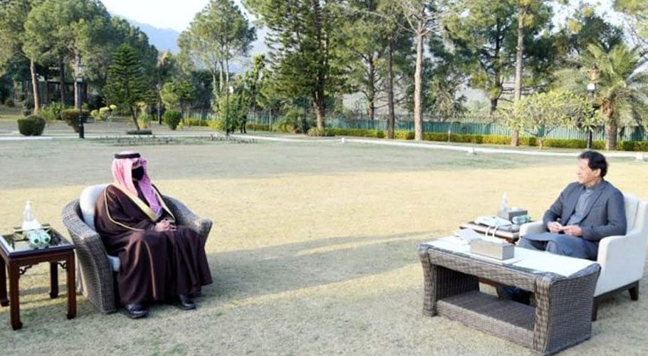 وزیراعظم سے سعودی وزیر داخلہ کی ملاقات، دو طرفہ تعلقات مضبوط بنانے کے عزم کا اعادہ