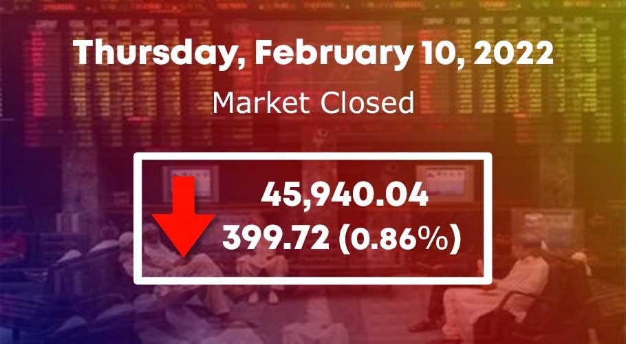اسٹاک مارکیٹ میں 399.72 پوائنٹس کی بڑی مندی