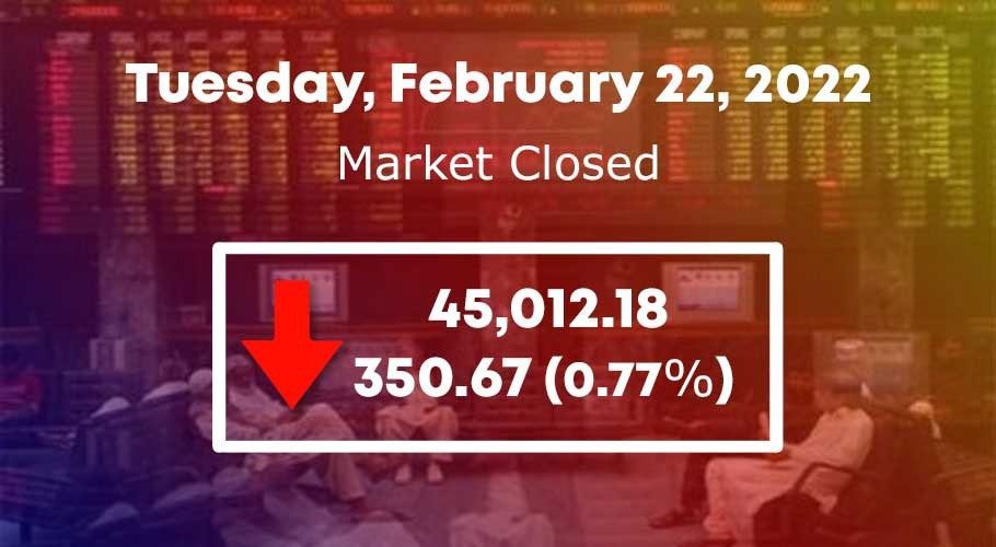 اسٹاک مارکیٹ میں 350.67 پوائنٹس کی مندی ریکارڈ