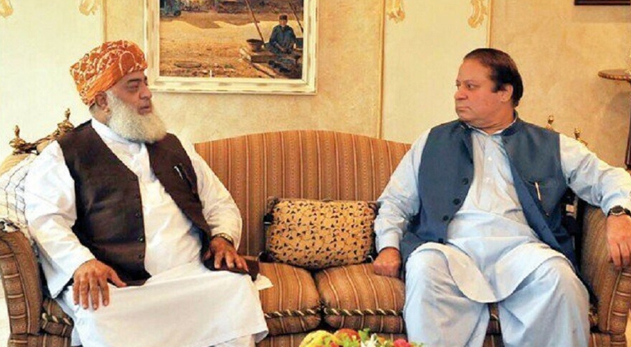 نواز شریف اور فضل الرحمان کا رابطہ، قومی اسمبلی تحلیل نہ کرنے پر اتفاق