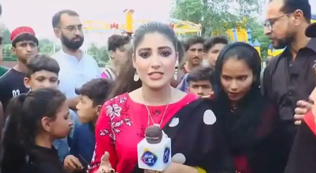 لیڈی رپورٹر نے ریکارڈنگ کے دوران لڑکے کو تھپڑماردیا، ویڈیو وائرل