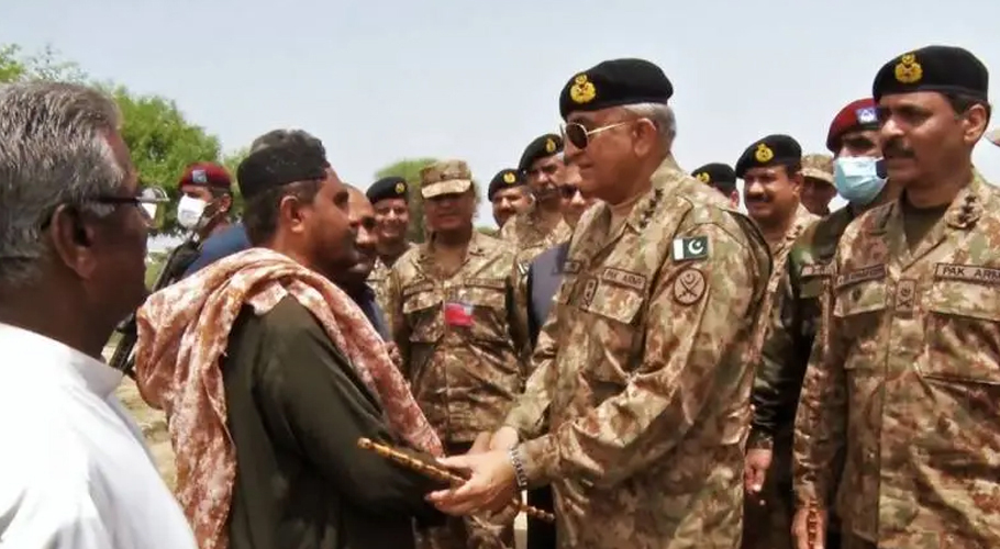 آرمی چیف کا سندھ کے سیلاب زدہ علاقوں کا دورہ، آئی ایس پی آر