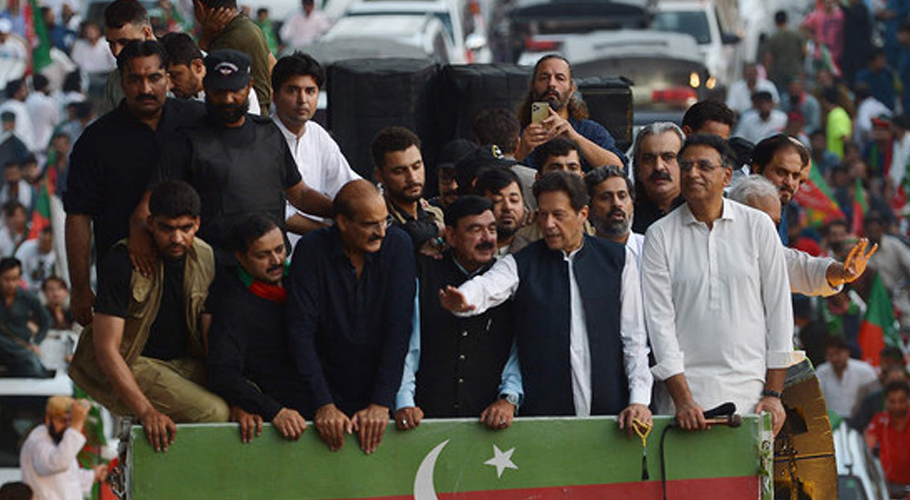 راولپنڈی میں پی ٹی آئی کے جلسے کا آغاز، عمران خان پہنچ گئے