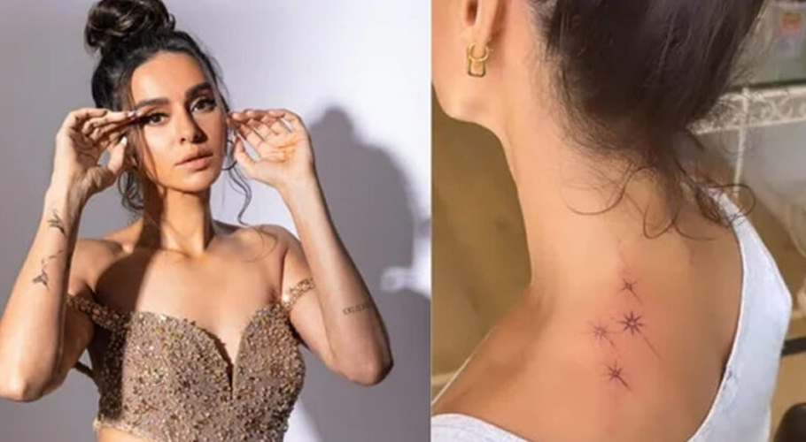 شیبانی ڈانڈیکر نے اپنی گردن پر نئے ٹیٹو بنوالئے