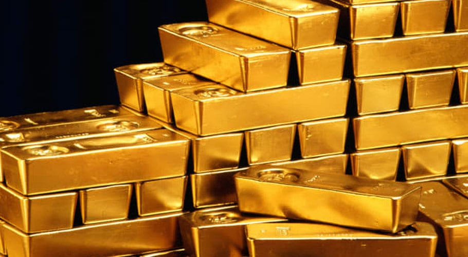 ملک میں سونے کی فی تولہ قیمت میں 1100 روپے کی کمی