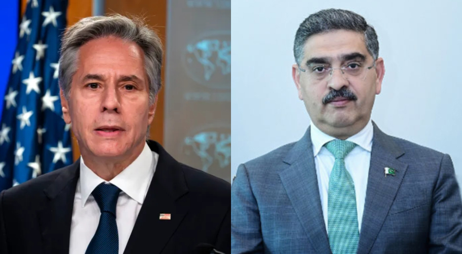 نگران وزیراعظم انوارالحق کاکڑ کا امریکی وزیر خارجہ کی مبارکبادکا خیر مقدم