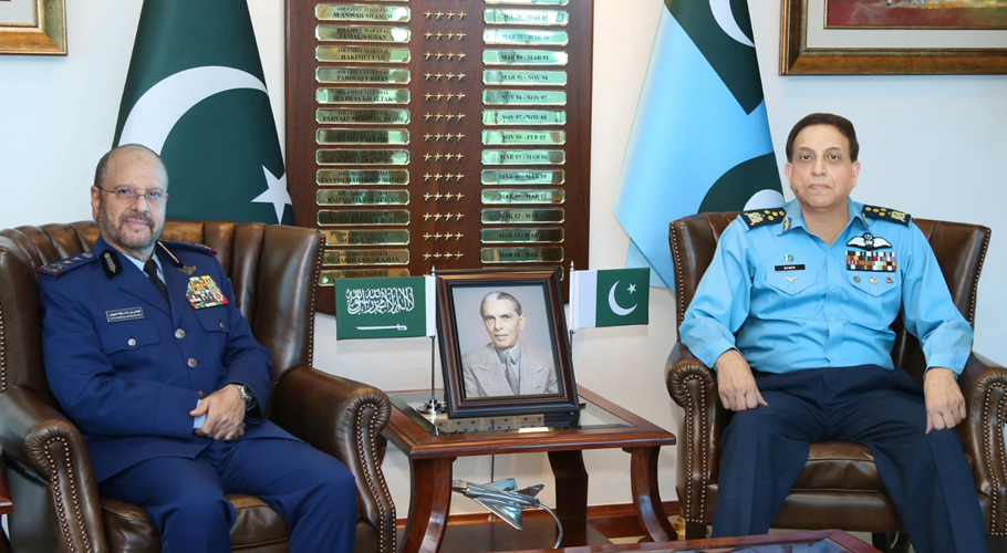 سربراہ پاک فضائیہ سے سعودی چیف آف جنرل اسٹاف کی ملاقات